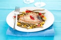 Tuna steak prepared whith vegetables