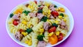 Tuna and Sweetcorn Healthy Pasta Salad Royalty Free Stock Photo