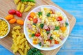 Tuna and Sweetcorn Healthy Pasta Salad Royalty Free Stock Photo