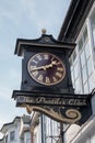 TUNBRIDGE WELLS, KENT/UK - JANUARY 4 : View of the Famous Pantiles Clock in Royal Tunbridge Wells on January 4, 2019