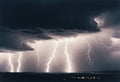 Tunder lightning bolts isolated on black background Royalty Free Stock Photo