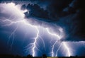 Tunder lightning bolts isolated on black background Royalty Free Stock Photo