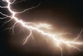 Tunder lightning bolts isolated on black background Royalty Free Stock Photo