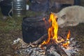 Tundra, The extreme north, Yamal, the pasture of Nenets people, the dwelling of the peoples of the north, the yurt, iron stove on Royalty Free Stock Photo