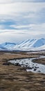 Scandinavian Style Valley With Snow Covered Hills