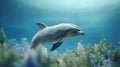 Aesthetic Tundra: Felt Stop-motion Dolphin In 4k Cinematic Beauty