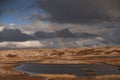 Tundra landscapes above Arctic circle in autumn season.