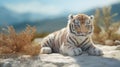 Tundra Photorealistic Live Wallpaper Of A Little Tiger Cub In Unreal Engine 5