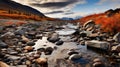 Tundra Stream Captivating Fall Time Photography Of A Flowing Mountain Stream Royalty Free Stock Photo
