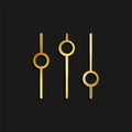 tune, control, setting gold icon. Vector illustration of golden