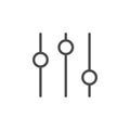 Tune, control, setting vector icon. Multimedia minimalist outline vector icon