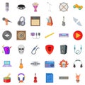 Tuneful icons set, cartoon style Royalty Free Stock Photo