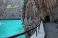 Tunel for pedestrian in bay of Port de Sa Calobra, Mallorca Royalty Free Stock Photo