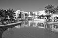 Tunesia: The giant pool of the `Le Residence` Hotel in Tunis City,