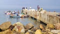 Tunesian fishermen on Cap Bon, North Tunisia.