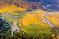 Tung Bua Tong Mexican sunflower field at Mae Hong Son Province in Thailand