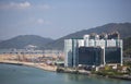 Tung Chung New Town Expansion Project, reclamation works, land development. Royalty Free Stock Photo