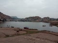 Tunga bhadra river near chakra Royalty Free Stock Photo