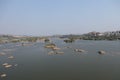 Tungabhadra River - flowing through Hampi, Karnataka - India tourism - Heritage - blue landscape