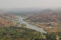 Tungabhadra river and the mountains, Hampi, India Royalty Free Stock Photo