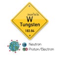 Tungsten periodic elements. Business artwork vector graphics