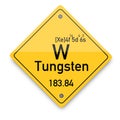 Tungsten periodic elements. Business artwork vector graphics
