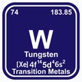 Tungsten Periodic Table of the Elements Vector illustration eps 10 Royalty Free Stock Photo