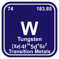 Tungsten Periodic Table of the Elements Vector illustration eps 10