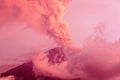 Tungurahua Volcano Eruption At Sunset Royalty Free Stock Photo