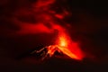 Explosion Of Tungurahua At Night Royalty Free Stock Photo