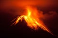 Tungurahua Volcano Powerful Night Eruption Royalty Free Stock Photo