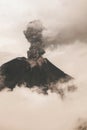 Tungurahua Volcano, Strong Vulcanian Explosion Royalty Free Stock Photo