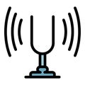 Tuning fork device icon color outline vector Royalty Free Stock Photo