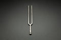 A tuning fork 440 Hz on a black background Royalty Free Stock Photo