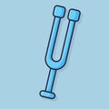 Tuning fork isolated cartoon vector illustration in flat style Royalty Free Stock Photo