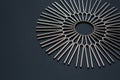 Tuning fork round pattern on a black background