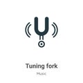 Tuning fork vector icon on white background. Flat vector tuning fork icon symbol sign from modern music collection for mobile Royalty Free Stock Photo