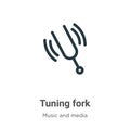 Tuning fork vector icon on white background. Flat vector tuning fork icon symbol sign from modern music collection for mobile Royalty Free Stock Photo