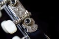 Tuning machine head and peg of an acoustic guitar Royalty Free Stock Photo