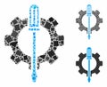 Tuning options gear Mosaic Icon of Ragged Pieces
