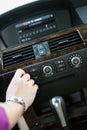 Tuning Radio in car Royalty Free Stock Photo