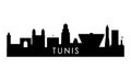 Tunis skyline silhouette.