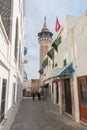 Tunis, Tunusia, Minaret of Youssef Dey Mosque in the Medina