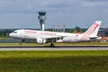 Tunisair Airbus A320 airplane at Brussels Airport in Belgium