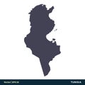Tunisia - Africa Countries Map Icon Vector Logo Template Illustration Design. Vector EPS 10.