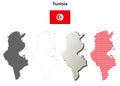 Tunisia outline map set