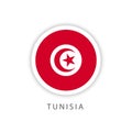 Tunisia Button Flag Vector Template Design Illustrator Royalty Free Stock Photo