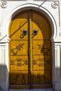 Tunisia, Cap Bon. Nabeul. Typical Traditional decorated door Royalty Free Stock Photo