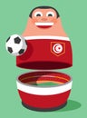 Tunisia Cute Cartoon soccer mascot