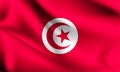 Tunisia flag blowing in the wind